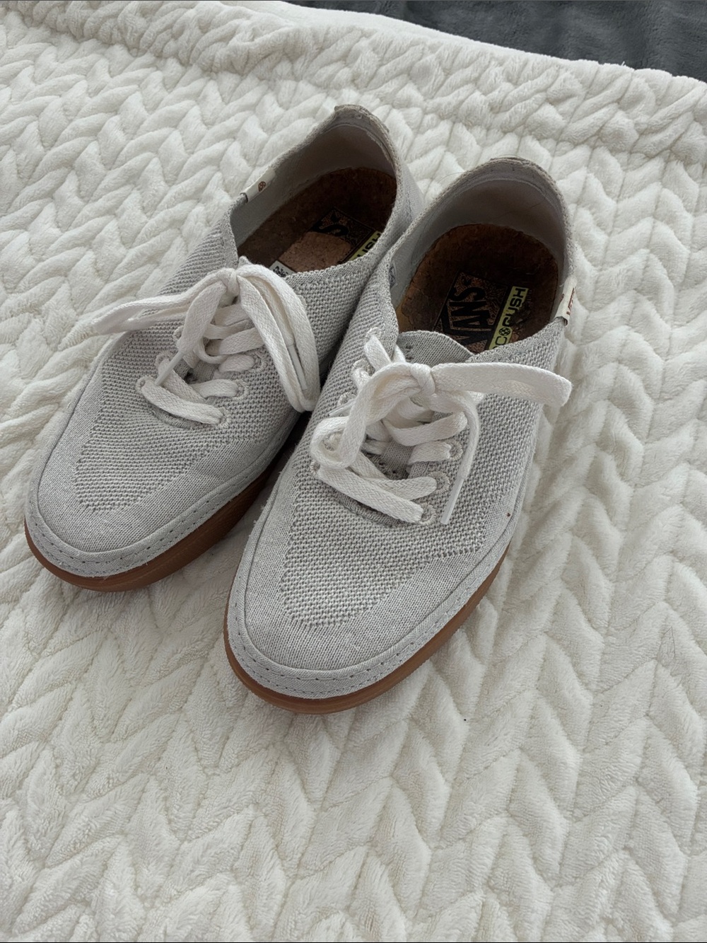 Vans Gray Low-Top Sneakers with Gum Sole